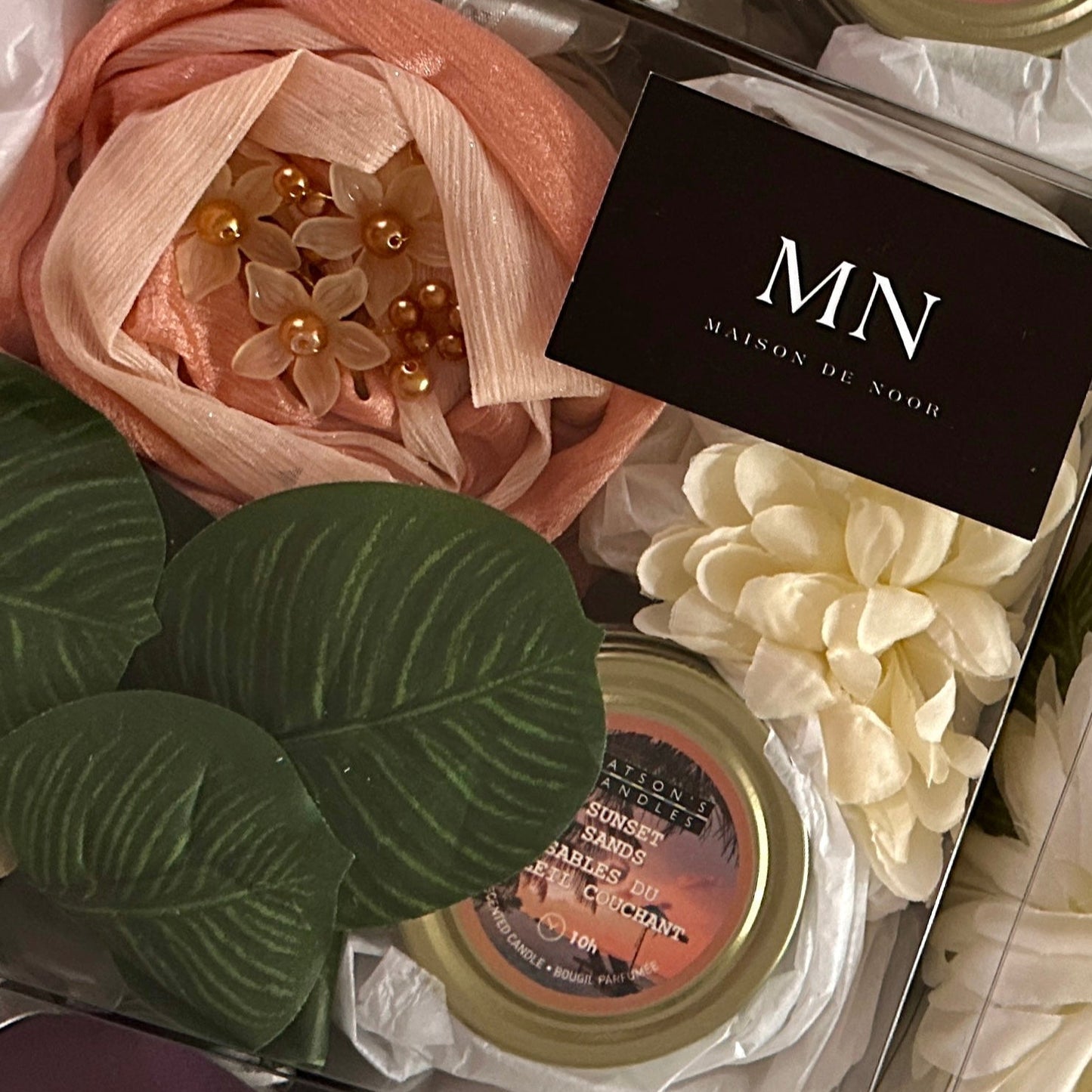 Hijab Gift Box - Thin Satin - Set of 2 - Pink