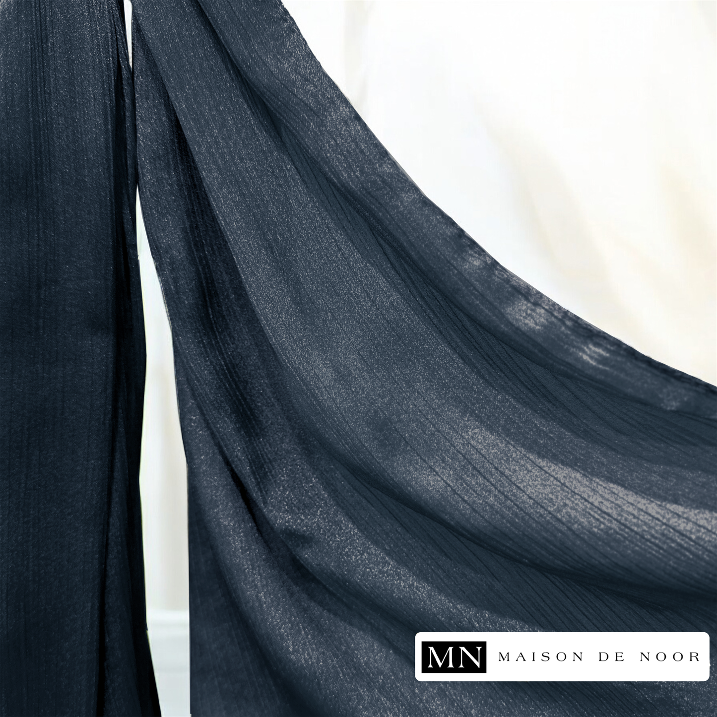 Thin Satin Scarf - Dark Navy