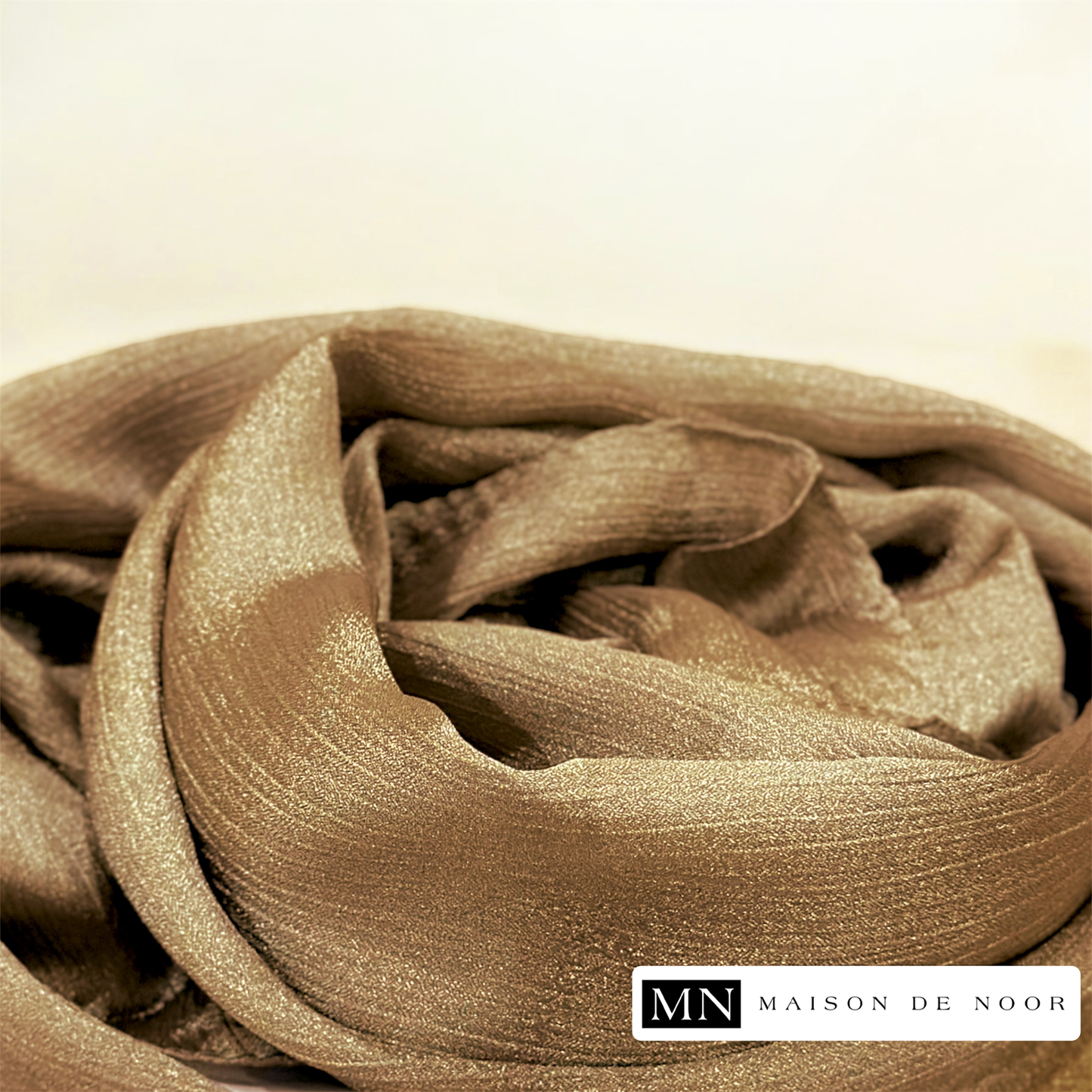 Thin Satin Scarf - Golden Brown