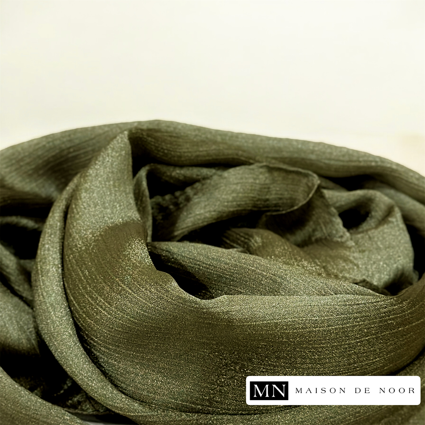 Thin Satin Scarf - Olive