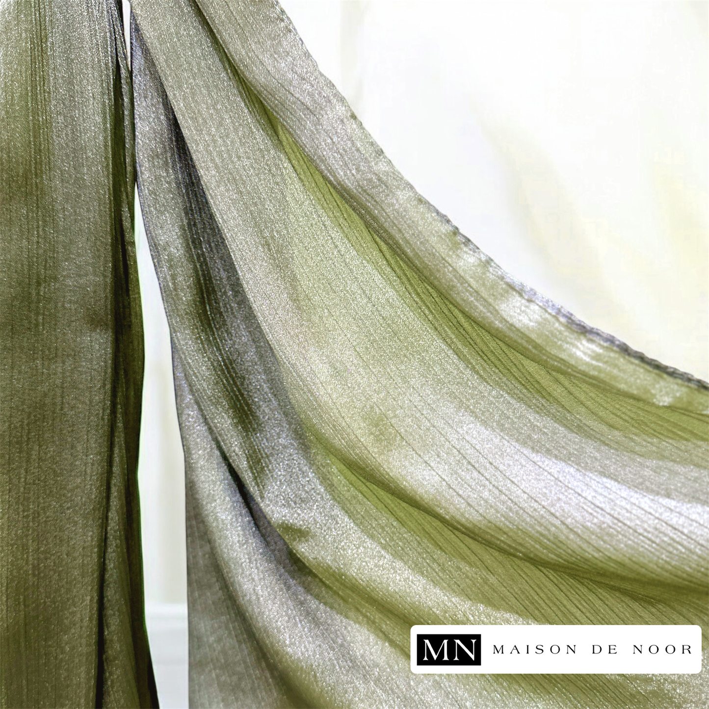 Thin Satin Scarf - Sage