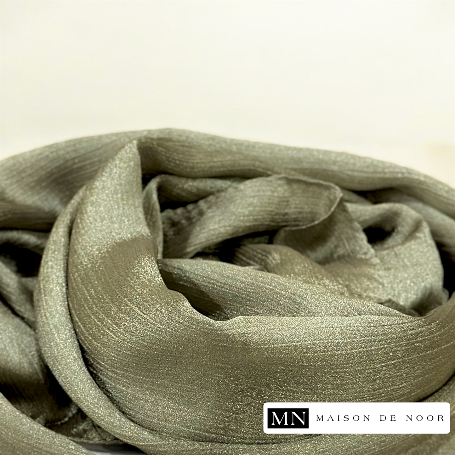 Thin Satin Scarf - Sage