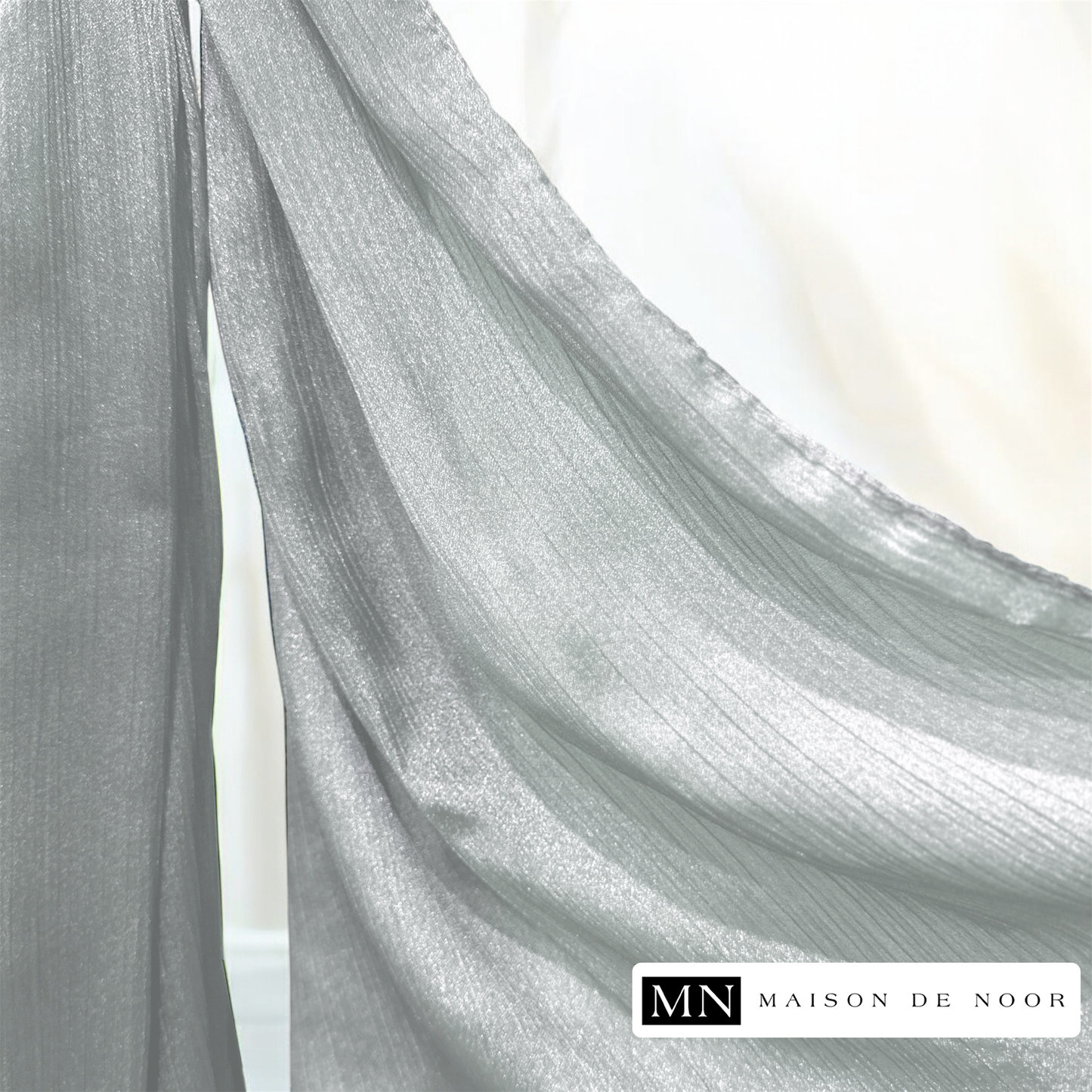 Thin Satin Scarf - Ice Grey