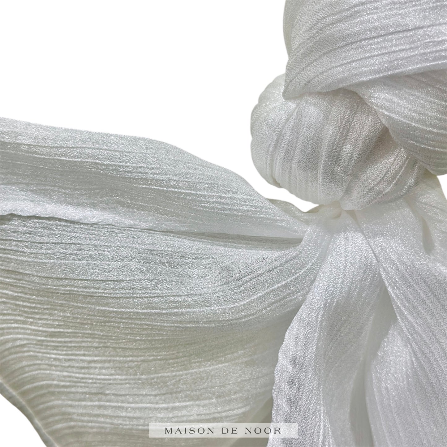 Thin Satin Scarf - Snow