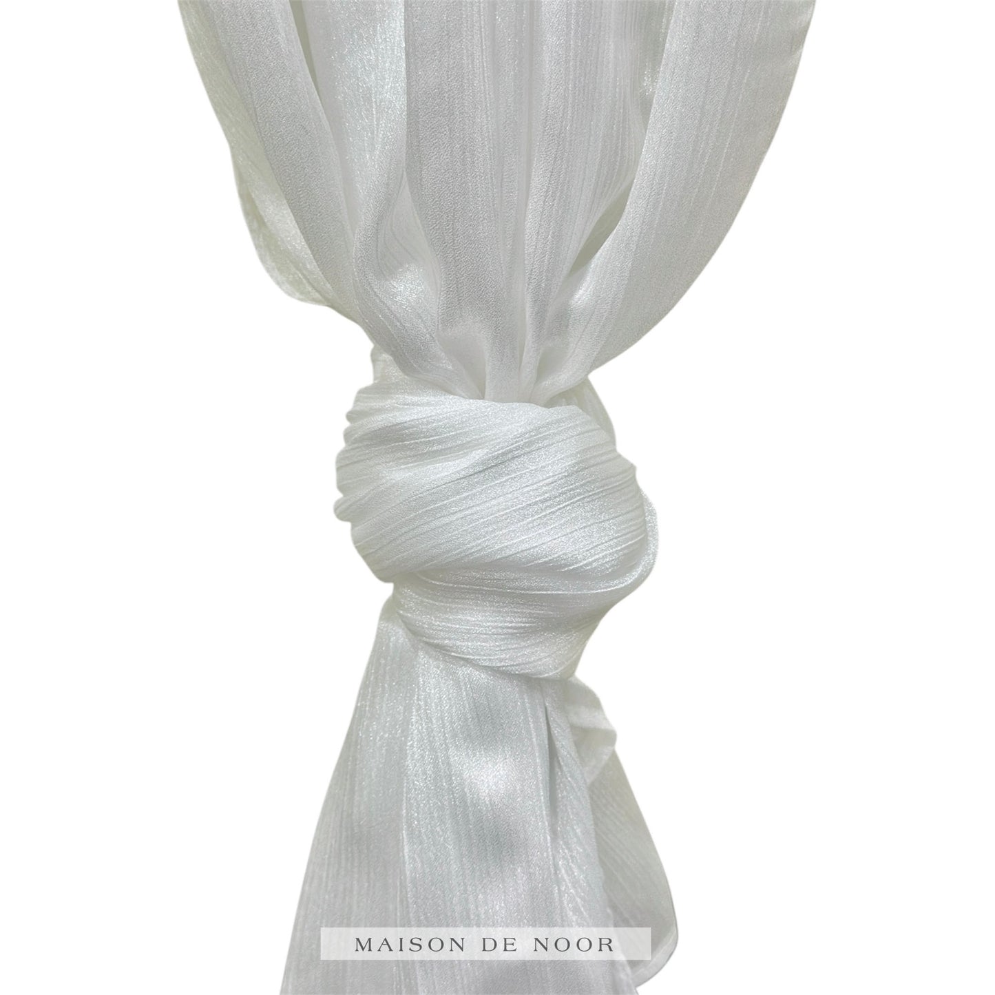 Thin Satin Scarf - Snow
