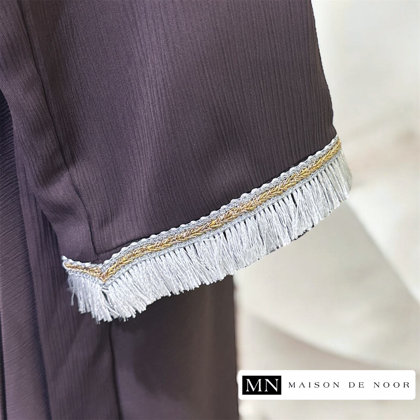 MN Occasions | Lace Sleeve Belted Button-Down - Purple Mauve