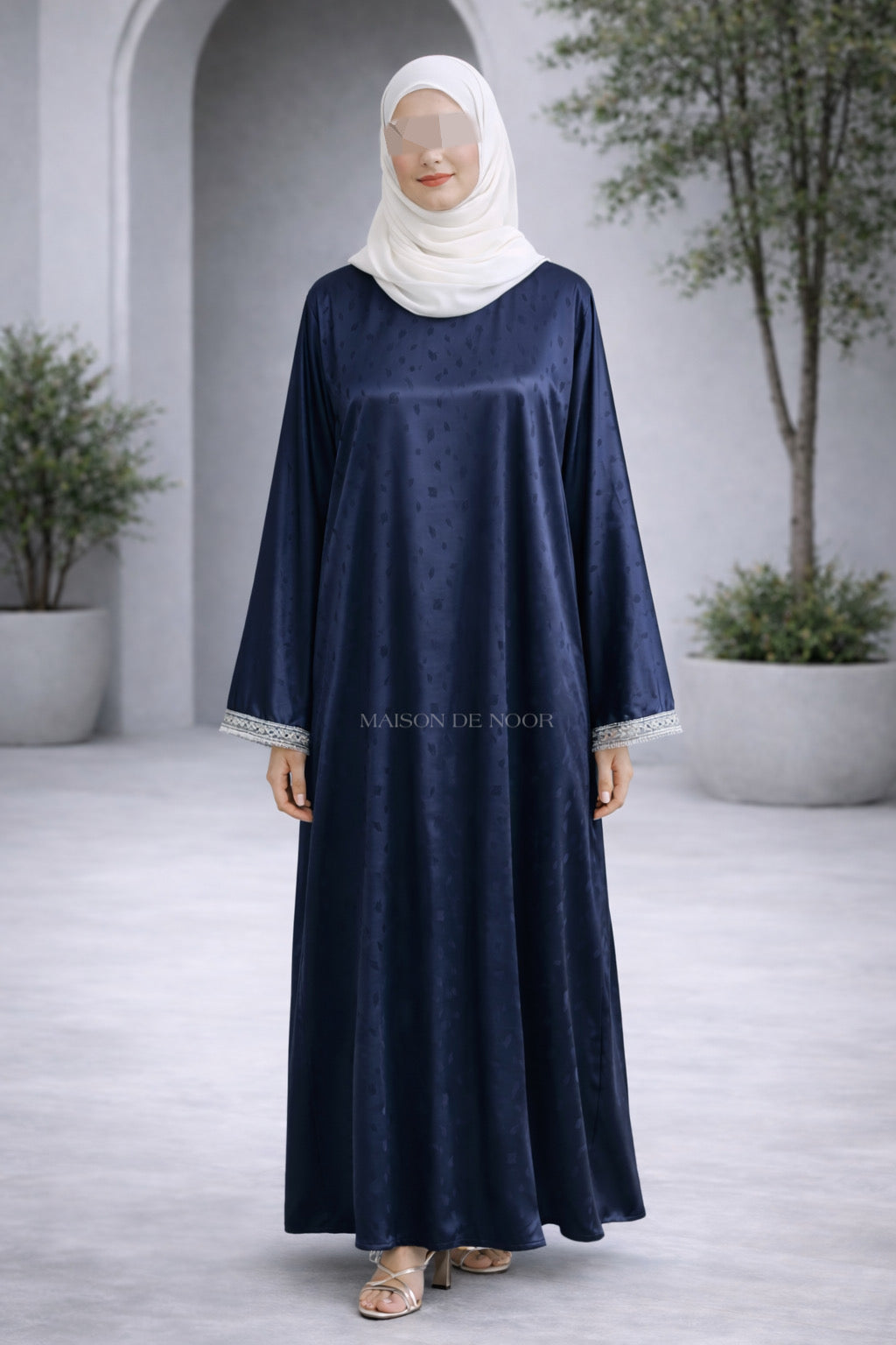 MN Occasions | Luxe Satin Abaya - Midnight Blue - LIMITED EDITION