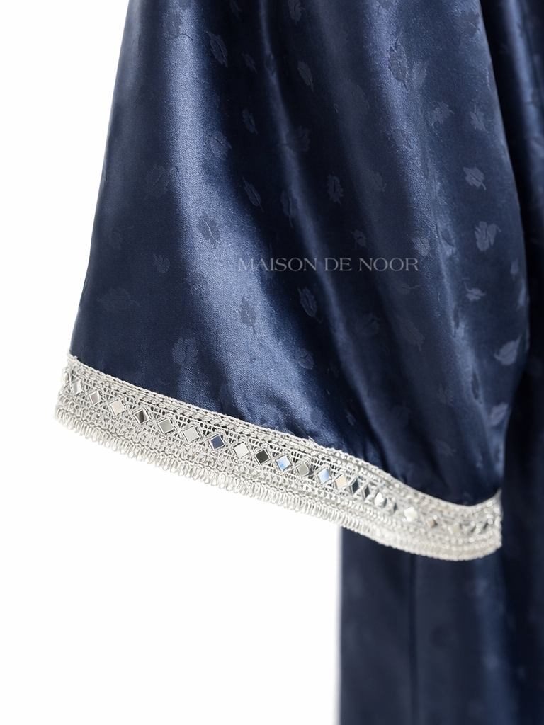 MN Occasions | Luxe Satin Abaya - Midnight Blue - LIMITED EDITION