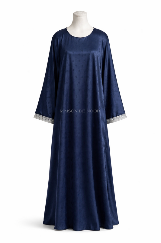MN Occasions | Luxe Satin Abaya - Midnight Blue - LIMITED EDITION