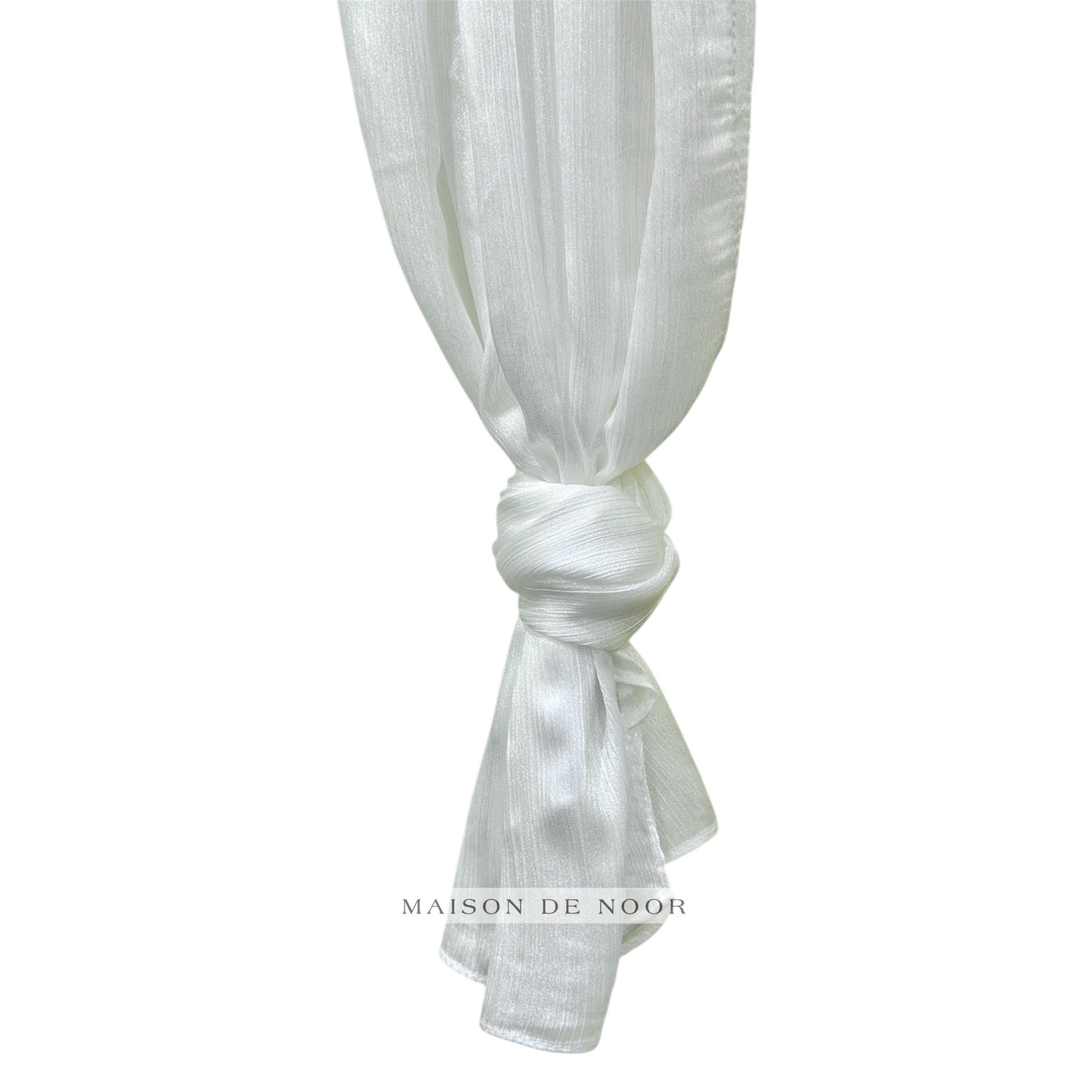 Thin Satin Scarf - Snow