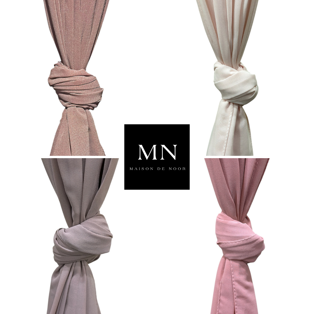 Hijab Gift Box - Chiffon - Set of 4 - Pink