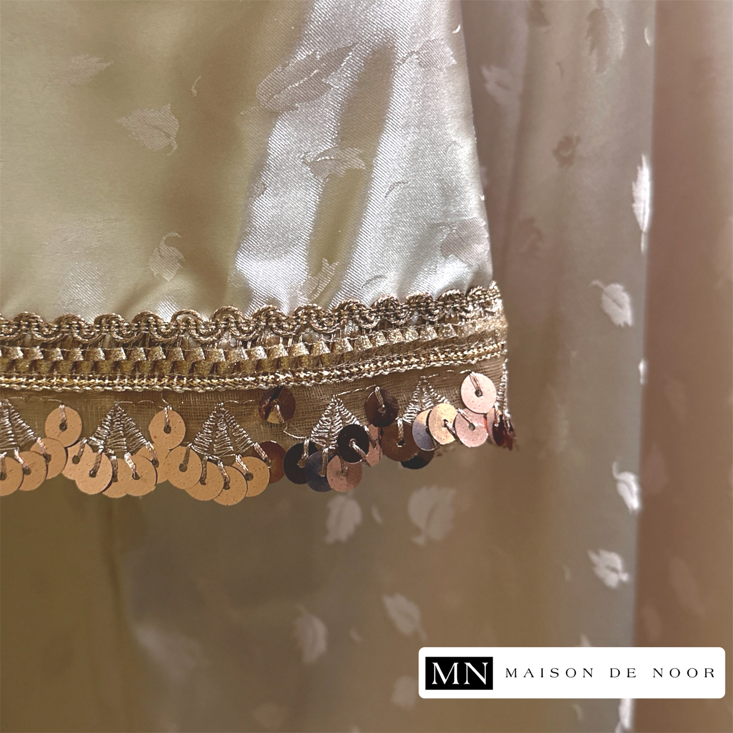 MN Occasions | Luxe Satin Belted Abaya - Rose Gold - LIMITED EDITION